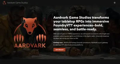 Aardvark Games Website